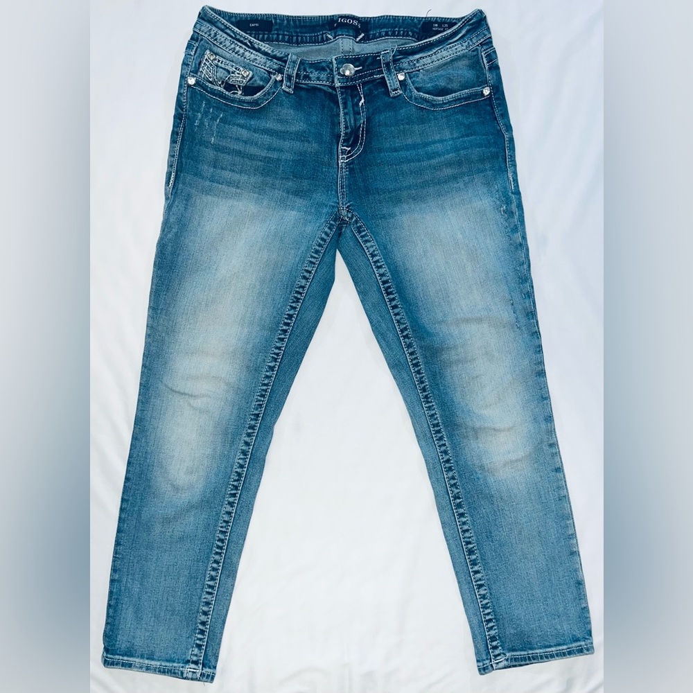 Vigoss Heritage Fit Denim Blue Jeans Capri